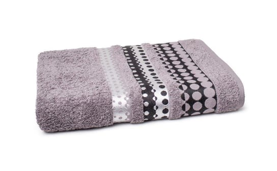 Faro, Ręcznik frotte 70x140 cm, szary, srebrna bordiura, Silver, 100% bawełna Faro