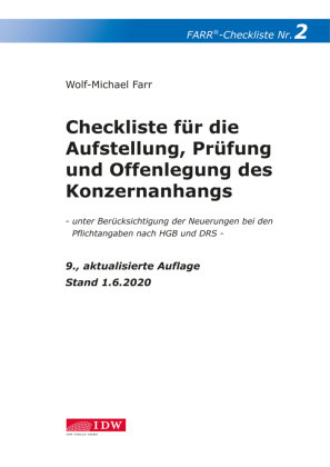 Farr, Checkliste 2 (Konzernanhang), 9. Aufl. IDW-Verlag