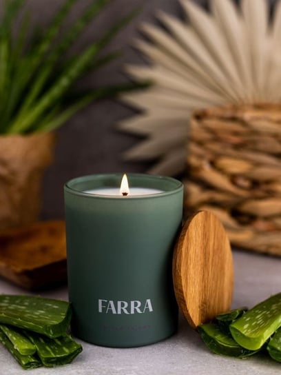 FARRA ozdobna świeca sojowa zapachowa Kojący Aloes 220g FARRA