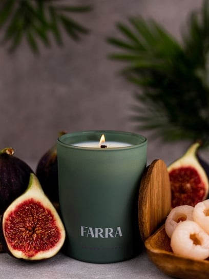 FARRA ozdobna świeca sojowa zapachowa Słodka Figa 220g FARRA