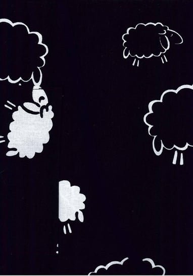 Fartuch Kuchenny Bawełniany 75X62 Czarne W Baranki Białe Owce Czarne Karo
