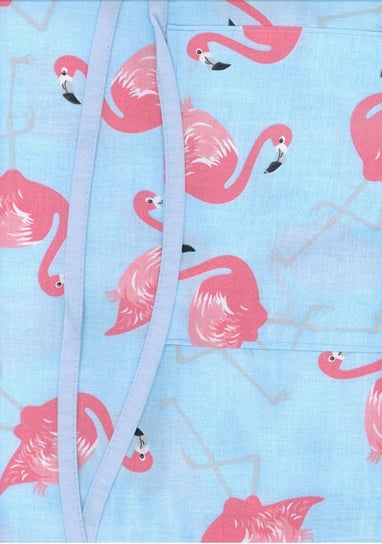 Fartuch kuchenny bawełniany 75x62 flamingi różowe niebieski Karo