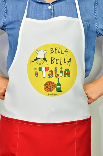 Fartuch kuchenny Bella Italia z trzema kieszeniami grafika Aneta Sobie Rysuje Aneta Sobie Rysuje