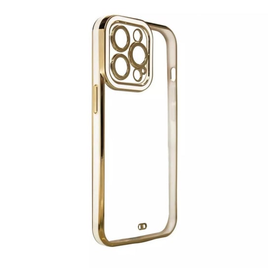 Fashion Case etui do iPhone 12 Pro Max żelowy pokrowiec ze złotą ramką biały 4kom.pl