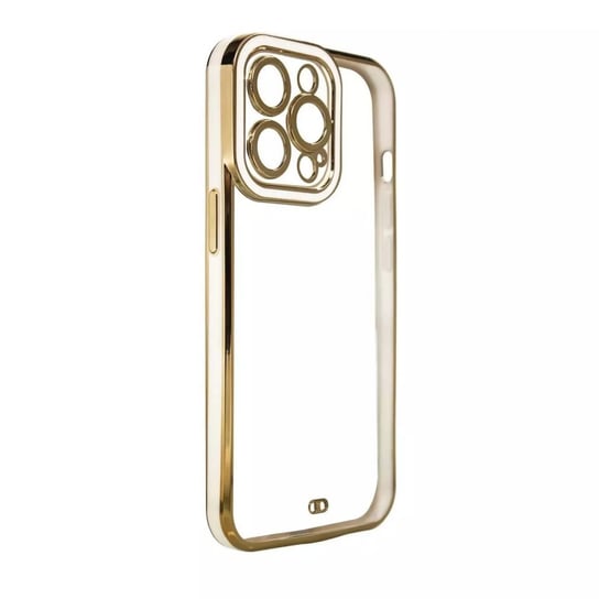 Fashion Case etui do iPhone 13 Pro żelowy pokrowiec ze złotą ramką biały 4kom.pl