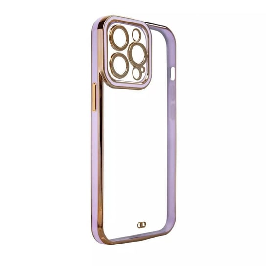 Fashion Case etui do Samsung Galaxy A12 5G żelowy pokrowiec ze złotą ramką fioletowy 4kom.pl