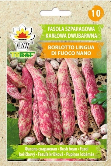 Fasola szp. karł. dwubarw. 
BORLOTTO LINGUA DI FUOCO NANO (wczesna)
Phaseolus vulgaris L. Toraf