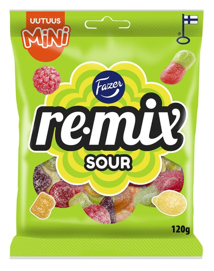 Fazer, Remix Mini Sour Żelki, 120 G Fazer