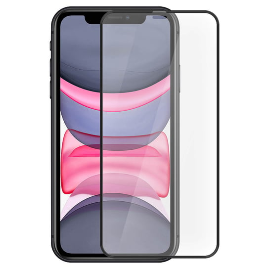 Fazowane szkło hartowane 9H do Iphone 11- Tiger Glass- Muvit, czarna ramka Muvit