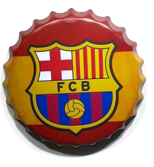 Fc Barcelona Blaszany Kapsel Na Ścianę Duży 40Cm Inna marka