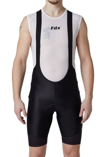 FDX, Męskie spodenki rowerowe, Duo Men's Padded Summer Cycling Cargo Bib Shorts, czarne, rozmiar M FDX