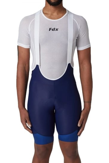 FDX, Męskie spodenki rowerowe, Duo Men's Padded Summer Cycling Cargo Bib Shorts, niebieskie, rozmiar L FDX