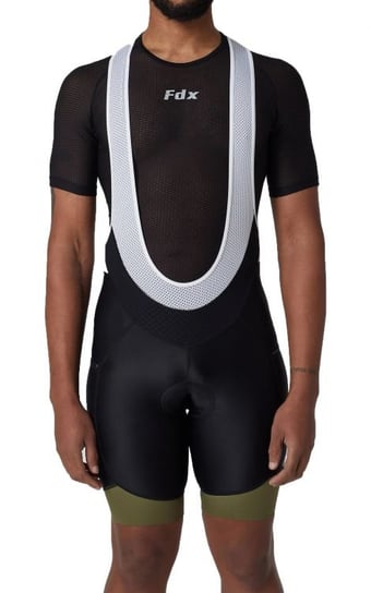 FDX, Męskie spodenki rowerowe, Plain Bib Shorts, oliwkowe, rozmiar L FDX