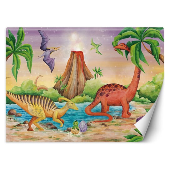 Feeby Fototapeta Dla Dzieci Dinozaury Nad Jeziorem 250X175 Feeby