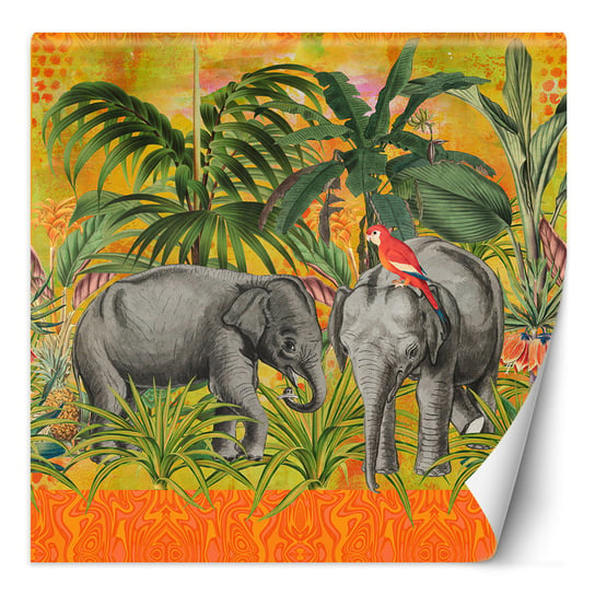 Feeby Fototapeta Pomarańczowa Abstrakcja Zwierzęta Słonie Andrea Haase 250X250 Feeby