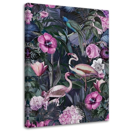 Feeby Obraz Flamingi w ciemnej dżungli - Andrea Haase 60x90 Feeby