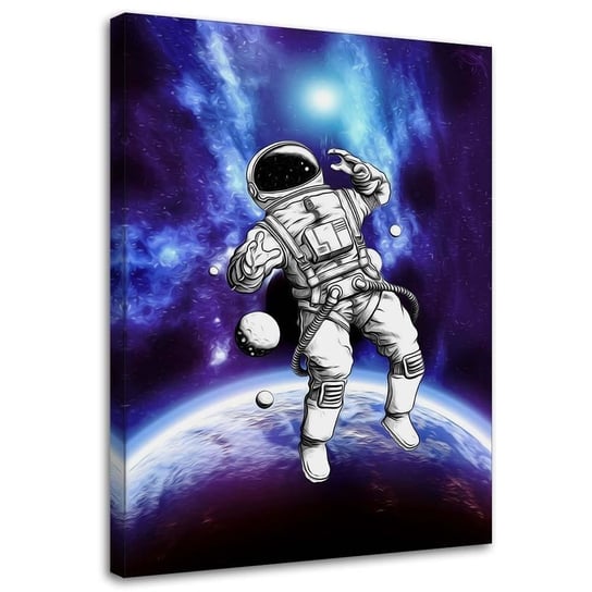 Feeby Obraz na płótnie, FEEBY Astronauta w fioletowym kosmosie - Pau Fernandez 80x120 Feeby