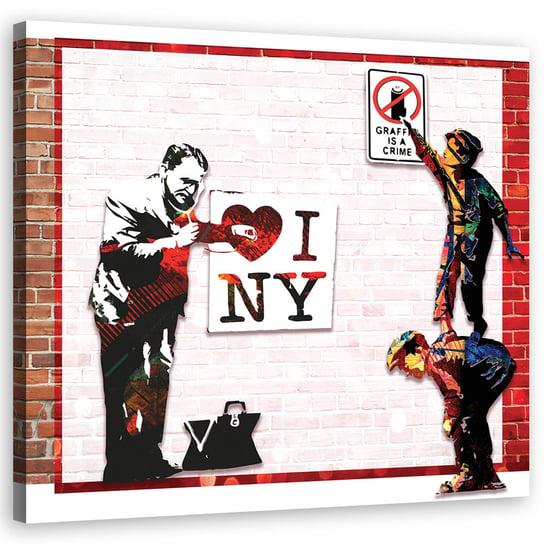 Feeby Obraz na płótnie, FEEBY Banksy I love New York 40x40 Feeby