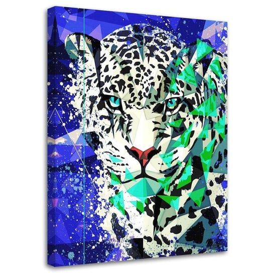 Feeby Obraz na płótnie, FEEBY Biały gepard jak ręcznie malowany - Cantu 80x120 Feeby
