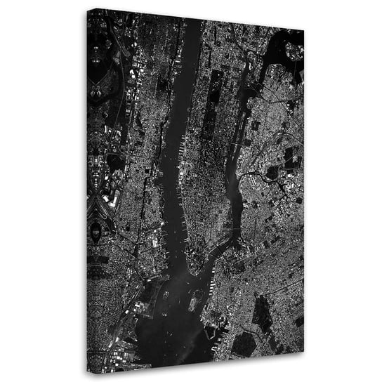 Feeby Obraz na płótnie, FEEBY Czarno-biała mapa miasta - Nikita Abakumov 40x60 Feeby