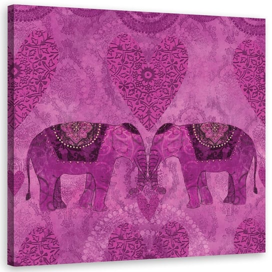 Feeby Obraz na płótnie, FEEBY Dwa różowe słonie indyjskie - Andrea Haase 50x50 Feeby