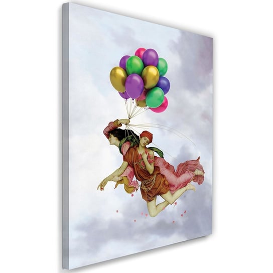 Feeby Obraz na płótnie, FEEBY Dwie osoby lecące na balonach - Jose Luis Guerrero 60x90 Feeby