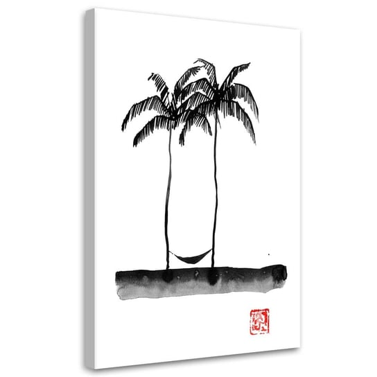 Feeby Obraz na płótnie, FEEBY Dwie palmy na plaży - Péchane 70x100 Feeby