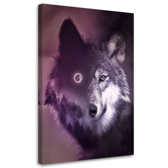 Feeby Obraz na płótnie, FEEBY Głowa wilka i noc - Patrykand 40x60 Feeby