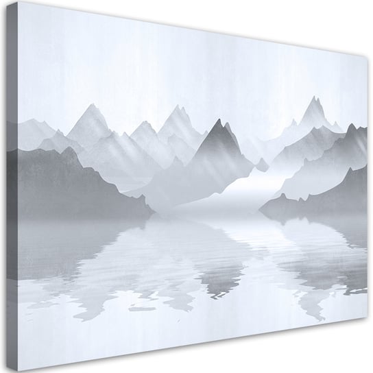 Feeby Obraz na płótnie, FEEBY Góry nad jeziorem abstrakcja 100x70 Feeby