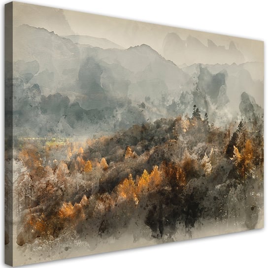 Feeby Obraz na płótnie, FEEBY Jesienny las we mgle 60x40 Feeby