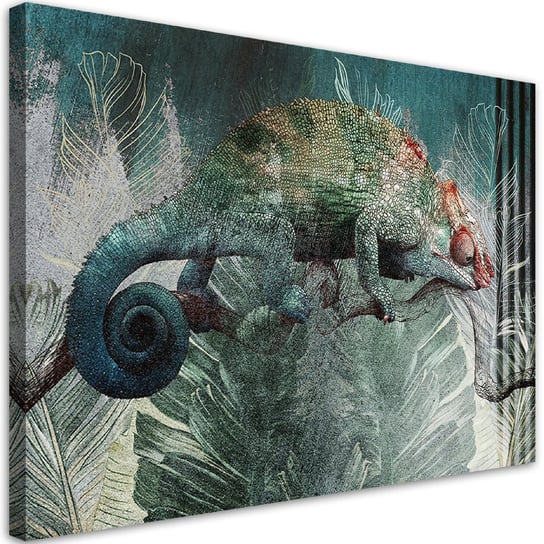 Feeby Obraz na płótnie, FEEBY Kameleon w dżungli 100x70 Feeby