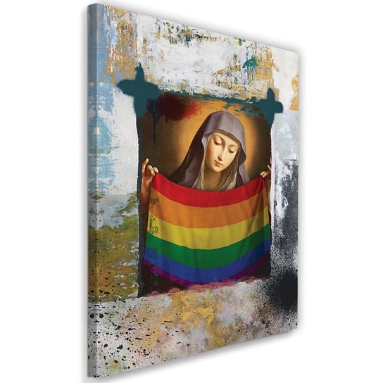 Feeby Obraz na płótnie, FEEBY Kobieta i flaga LGBT - Jose Luis Guerrero 40x60 Feeby