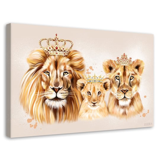 Feeby Obraz na płótnie, FEEBY Królewska lwia rodzina - Svetrinka.art 120x80 Feeby