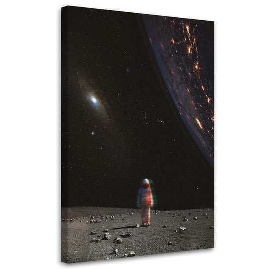 Feeby Obraz na płótnie, FEEBY Księżyc Astronauta Gwiazdy - Bryantama Art 40x60 Feeby