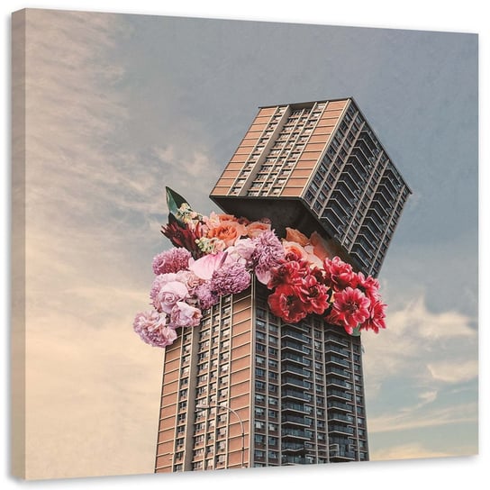 Feeby Obraz na płótnie, FEEBY Kwiaty w wieżowcu - Zehem Chong 30x30 Feeby
