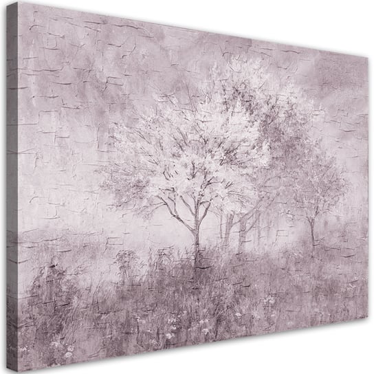 Feeby Obraz na płótnie, FEEBY Kwitnące drzewo na łące, stare czarno-białe 100x70 Feeby
