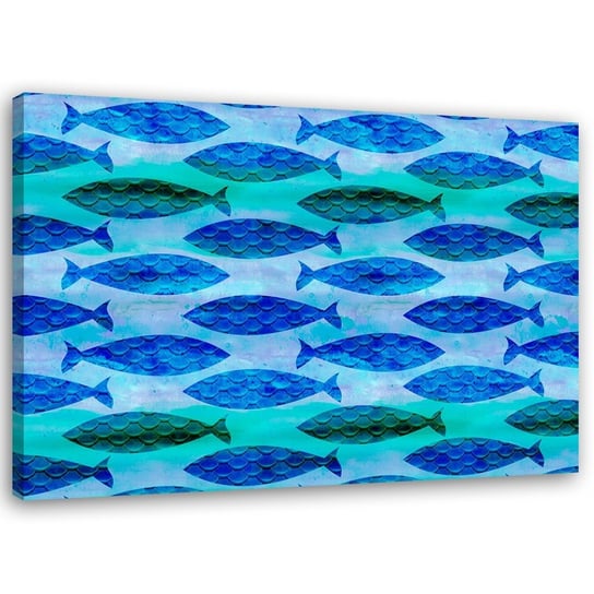 Feeby Obraz na płótnie, FEEBY Ławica niebieskich ryb - Andrea Haase 60x40 Feeby