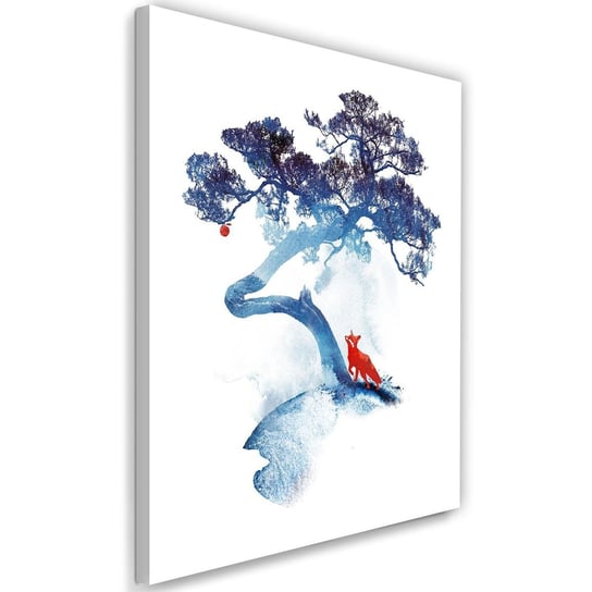 Feeby Obraz na płótnie, FEEBY Lis pod niebieskim drzewem - Robert Farkas 40x60 Feeby