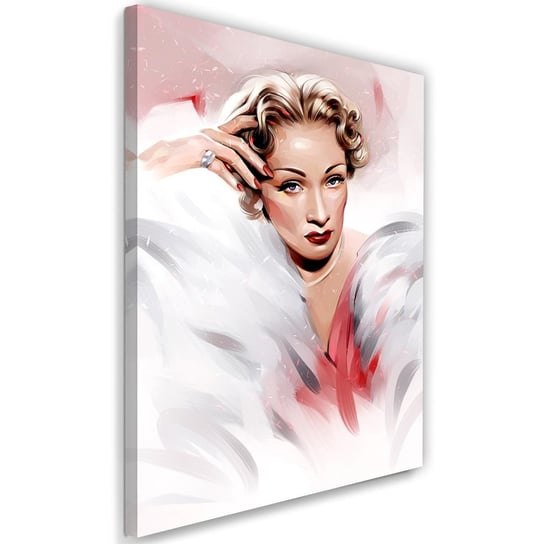 Feeby Obraz na płótnie, FEEBY Marlene Dietrich w białym futrze - Dmitry Belov 70x100 Feeby