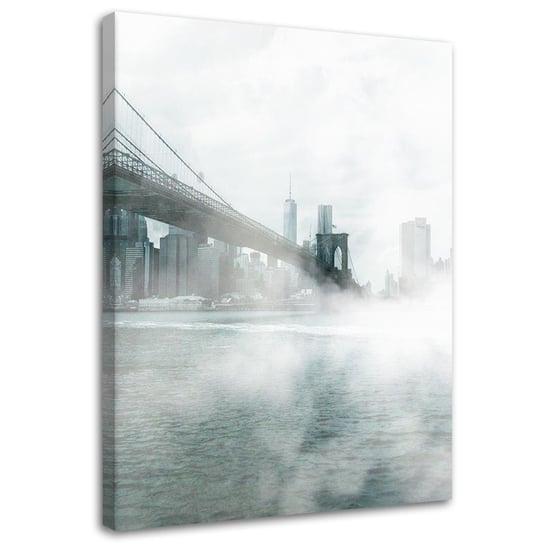 Feeby Obraz na płótnie, FEEBY Mgła pod Brooklyn Bridge - Dmitry Belov 40x60 Feeby