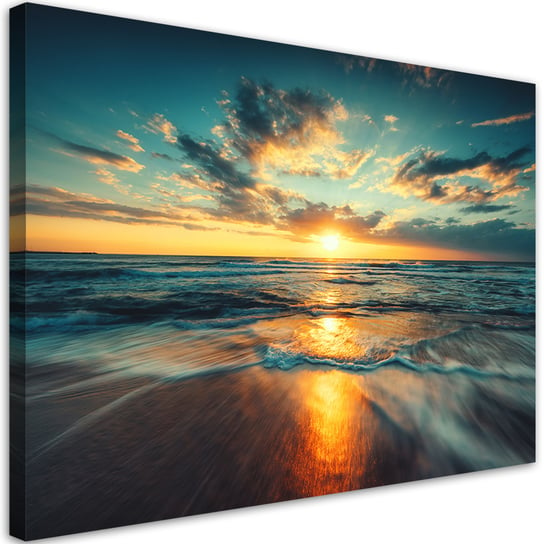 Feeby Obraz na płótnie, FEEBY Morze Zachód słońca Plaża 120x80 Feeby