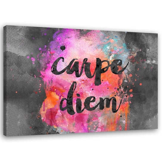 Feeby Obraz na płótnie, FEEBY Napis carpe diem na kolorowym tle - Andrea Haase 100x70 Feeby