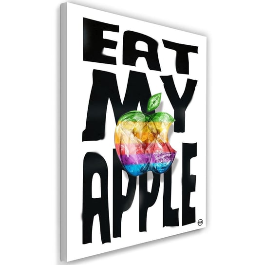 Feeby Obraz na płótnie, FEEBY Napis i kolorowy znaczek Apple - Rubiant 40x60 Feeby