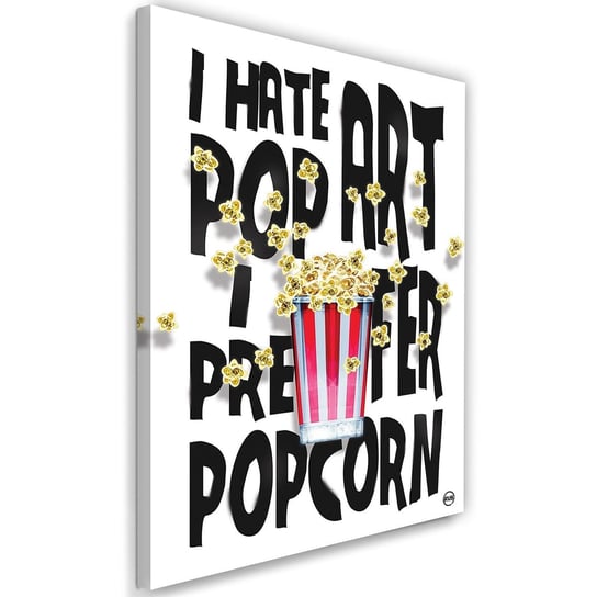 Feeby Obraz na płótnie, FEEBY Napis i rozsypany popcorn - Rubiant 80x120 Feeby