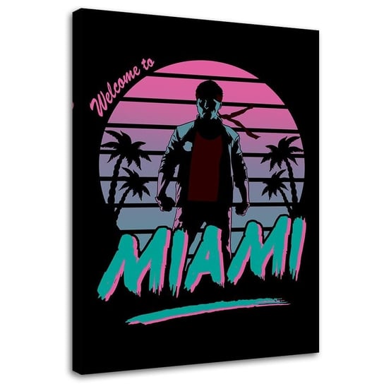 Feeby Obraz na płótnie, FEEBY Napis Welcome to Miami - DDJVigo 80x120 Feeby