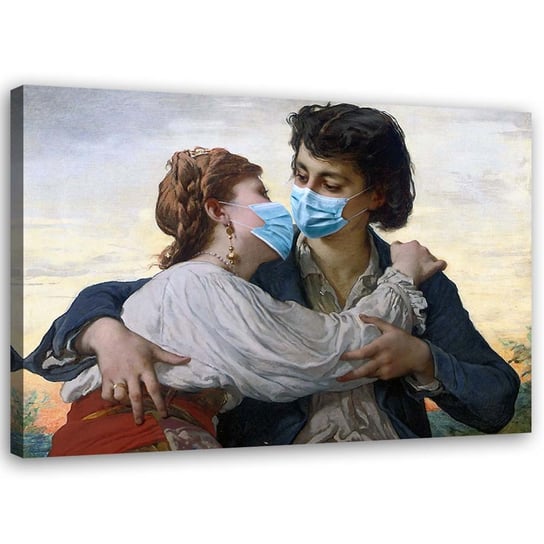 Feeby Obraz na płótnie, FEEBY Pandemiczny pocałunek - Jose Luis Guerrero 100x70 Feeby