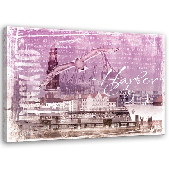 Feeby Obraz na płótnie, FEEBY Panorama miasta różowa - Andrea Haase 100x70 Feeby