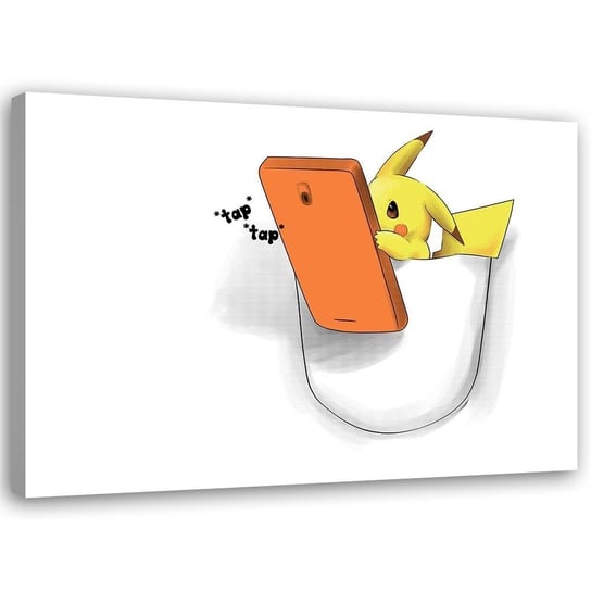 Feeby Obraz na płótnie, FEEBY Pokémon Pikachu z telefonem - Victoria Bravo 60x40 Feeby