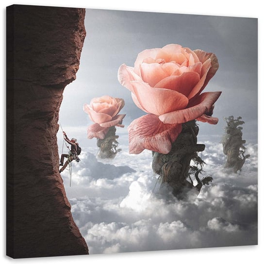 Feeby Obraz na płótnie, FEEBY Róża ponad chmury - Zehem Chong 30x30 Feeby