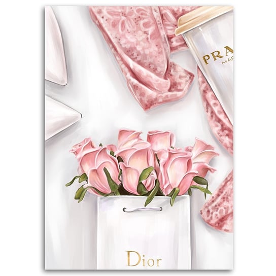 Feeby Obraz na płótnie, FEEBY Róże w torbie Dior 40x60 Feeby